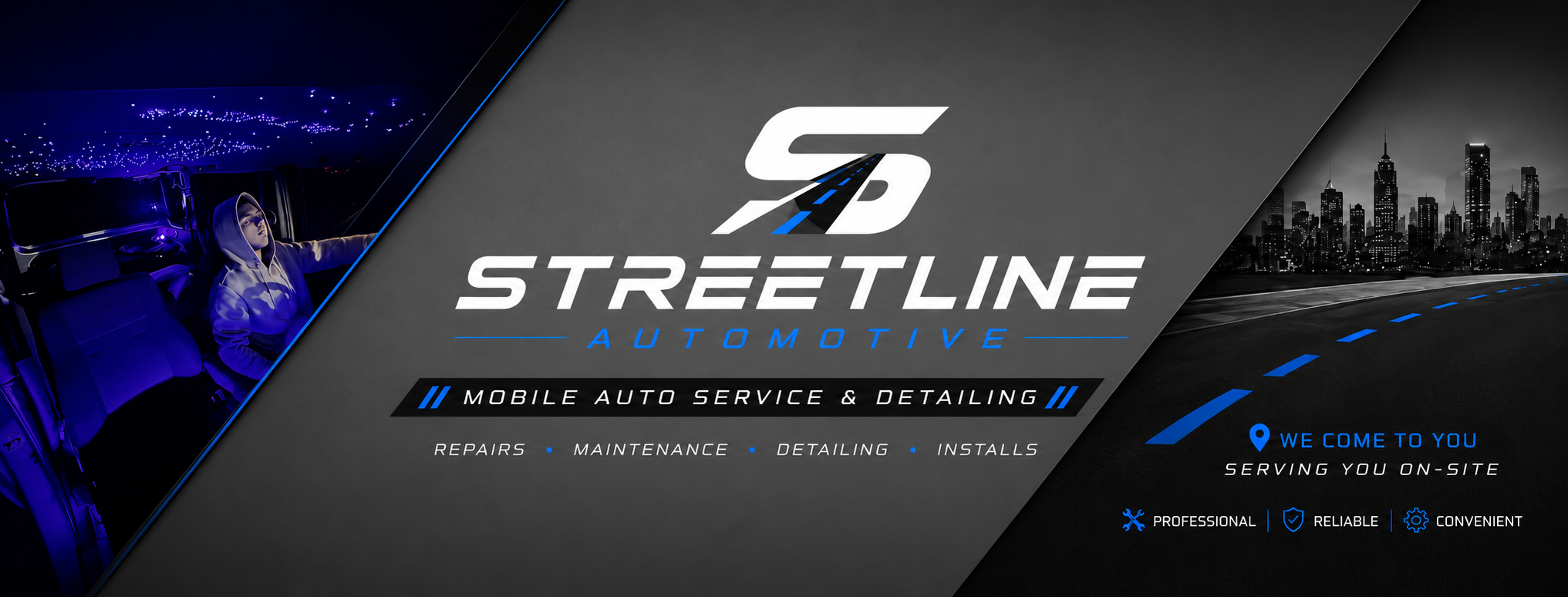 Street Line Automotive mobile auto service and detailing banner